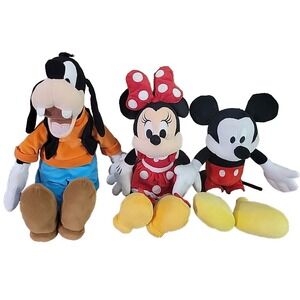 Disney Mickey Mouse Minnie Goofy Plush Set lot Stuffed Toys